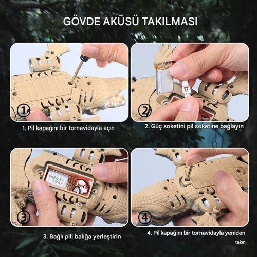 Uzaktan Kumandalı Şarjlı Yüzen Timsah - Kahverengi