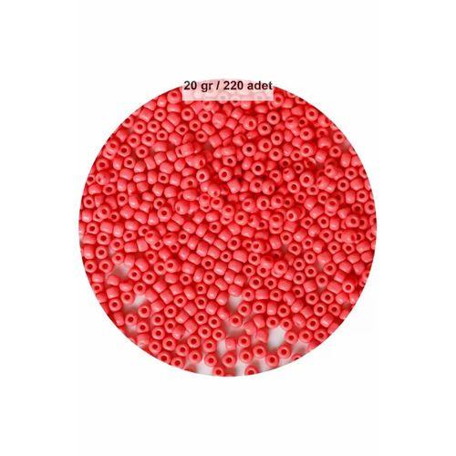 Karpuz Pembesi Renk 4 mm Yaklaşık 220 adet/20 gram Cam Boncuk Oya Yazma Bileklik ve Kolye