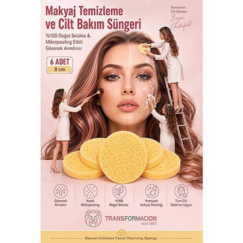 6 LI Doğal SelülozYüz Makyaj Temizleme ve Cilt Bakım Süngeri Mikropeeling Etkili Gözenek Arındırıcı Yumuşak Solingen Professional 723443