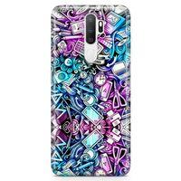 Oppo A9 2020 Kılıf Bankacı Doodle Arka Kapak Koruma Desenli Full Koruyucu