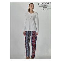 Kadın Çiçek Nakışlı Ekru Penye Pijama Takımı