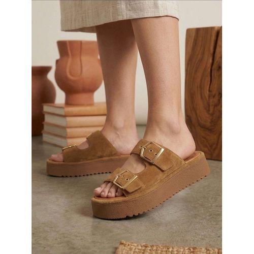 Yazlık Kadın Taba Platform Taban Tokalı Terlik