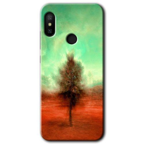 MRCİLETİSİM Xiaomi Mi A2 Lite Kılıf HD Desen Baskılı Arka Kapak+Temperli Cam - Outlines Paint