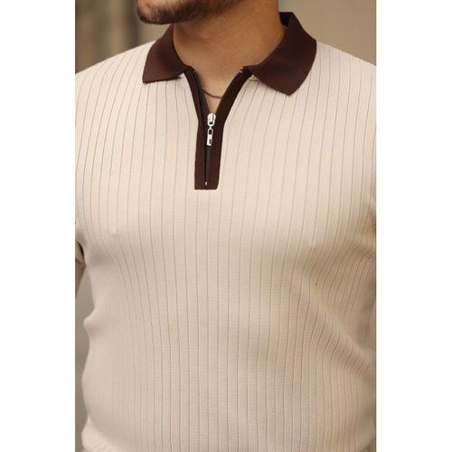 Erkek Kol Ve Yaka Detaylı Uzun Kollu Triko