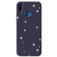MRCİLETİSİM Huawei P20 Lite Kılıf HD Desen Baskılı Arka Kapak + Temperli Cam - Gökyüzü Yıldız