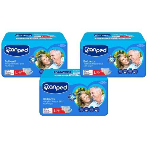 Canped Belbantlı Hasta Bezi Büyük Boy Large 30'lu 3 paket / 90 adet