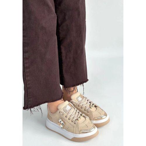 Ceans Bej Süet Bağcıklı Spor Ayakkabı