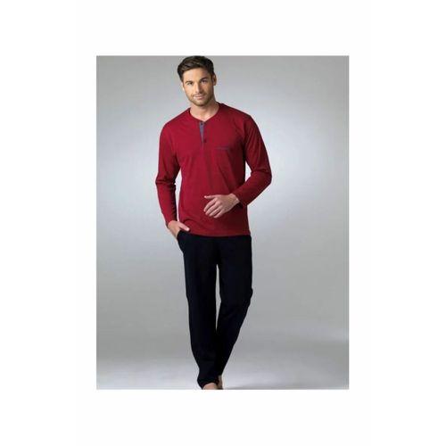 Erkek Uzun Kol Çeyiz Bordo Pijama Takım 5454