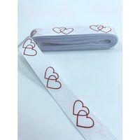 FdayAksesuar Saç Tokası Kırmızı İki Kalp Desenli Grogren Kurdele 1 Metre En 2,5 Cm