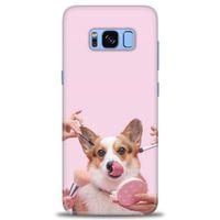 Samsung Galaxy S8 Kılıf HD Baskılı Kılıf - Sevimli Köpek + Tam Ekran Koruyucu