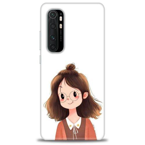 Xiaomi Mi Note 10 Lite Kılıf HD Baskılı Kılıf - Tatlı Kız + Tam Ekran Koruyucu