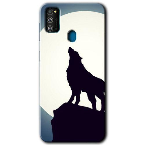 Galaxy M30s Kılıf HD Desen Baskılı Arka Kapak - Dolunay Bozkurt + Kırılmaz Cam