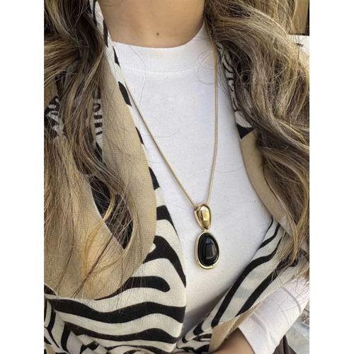 Taşlı Kolye - Siyah