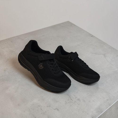 Black Sea 621 Siyah Cırtlı Bağacaklı Fuspetli Bayan Spor Ayakkabı