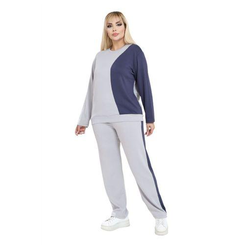 Melsay Butik Grimelanj Lacivert Renk Bloklu Modal Kadın Eşofman Takımı