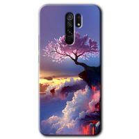 Redmi 9 Kılıf HD Desen Baskılı Arka Kapak - Wash Red Wall + Kırılmaz Cam