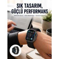 Amoled Ekran 49mm Ultra Tasarım 3 Kordonlu Akıllı Saat Yeni Nesil
