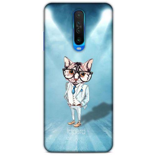 Xiaomi Poco X2 Kılıf FunnyMaX (40) Fit Silikon Kılıf Açık Mavi Kedi
