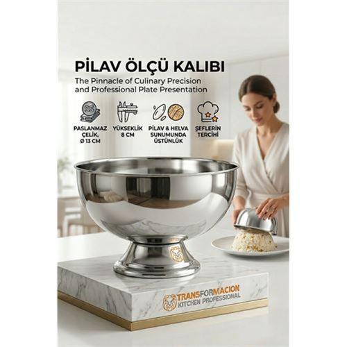 Profesyonel 13 Cm Çapında Pilav Kalıbı - Helva Kalıbı 304 Paslanmaz Çelik  723024
