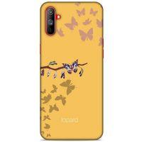 Oppo Realme C3 Kılıf Kelebek Etkisi (46) Core Armor Kılıf Yeşil Sarı