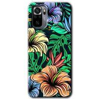 MRCİLETİSİM Xiaomi Redmi Note 10s Kılıf Baskılı Kapak - Hibiscus Flowers + 5D Tam Kaplayan Cam