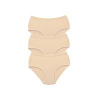 3 Adet Tutku Kadın Yüksek Bel Bato Kalın Lastik Külot Ten