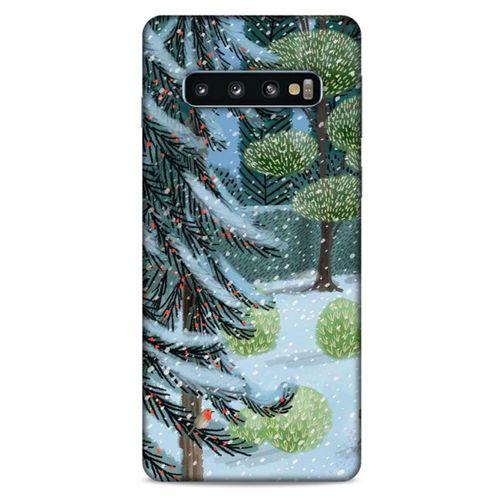 Samsung Galaxy S10 Kılıf Snowix (43) Thin Fit Kılıf Beyaz Yeşil