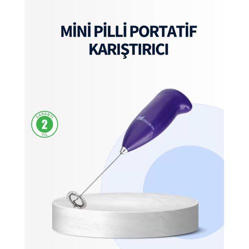 Mini Pilli Portatif Karıştırıcı – Cappuccino, Latte, Frappe Ve Kahve Köpürtücü