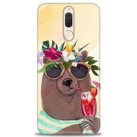 Huawei Mate 10 Lite Kılıf HD Baskılı Kılıf - Keyifli Ayı + Tam Ekran Koruyucu