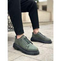 BA0245 Haki Akıllı Lastik Bağcık Yüksek Taban Günlük Erkek Ayakkabı