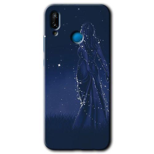 MRCİLETİSİM Huawei P20 Lite Kılıf Baskılı Kapak - Gecenin Kraliçesi + 5D Tam Kaplayan Cam