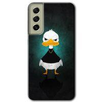 Potkal Hediye Fabrikası Samsung Galaxy S21 FE HD Baskılı Kılıf + 9D Tam Ekran Koruyucu - Angry Duck