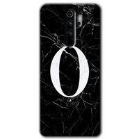 BeRa Aksesuar Xiaomi Redmi Note 8 Pro Kılıf Baskılı Kapak - Siyah Mermer Desenli O Harfi +Tam Kaplayan Mat Seramik
