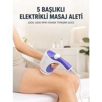 5 Başlıklı Elektrikli Masaj Aleti 2200-2500 Rpm Yüksek Titreşimli Vücut Bakım Ve Rahatlama Cihazı