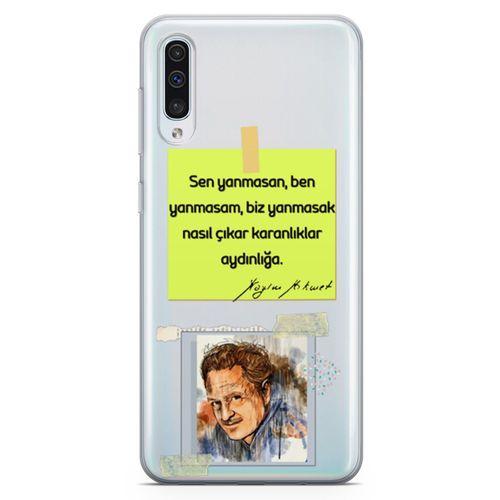 Samsung Galaxy A70 Kılıf Caps Nazım Hikmet Arka Kapak Koruma Desenli Full Koruyucu