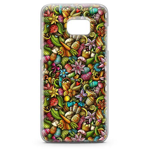 Samsung Galaxy S7 Edge Kılıf Happy Doodle Arka Kapak Koruma Desenli Full Koruyucu
