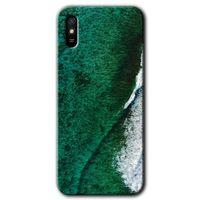 MRCİLETİSİM Xiaomi Redmi 9A Kılıf Baskılı Kapak - Yeşil Okyanus + 5D Tam Kaplayan Cam