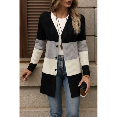 Kadın Uzun Kollu çok Renkli önden Düğmeli Uzun Ceket