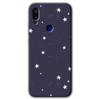 MRCİLETİSİM Xiaomi Redmi Note 7 Kılıf Baskılı Kapak - Gökyüzü Yıldız + 5D Tam Kaplayan Cam
