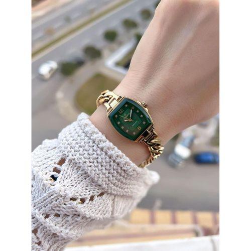 Essence Vintage Seri Küçük Köşeli Kasa Çelik Kararma Renk Atma Yapmaz Kadın Kol Saat+Bileklik 6968.2