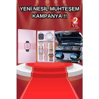 Aksesuar Hediyeli Akıllı Saat Ve Dijital Göstergeli Powerbankli Bluetooth Kulaklık