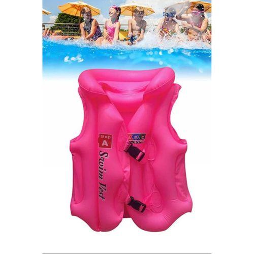 Çocuklar İçin Pembe Renk Abc Desen 7x11 yaş (20x45 kg) Şişme Yelek