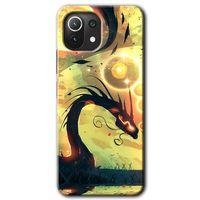 BeRa Aksesuar Xiaomi Mi 11 Lite Kılıf Baskılı Kapak - Digital Dragon +Tam Kaplayan Mat Seramik