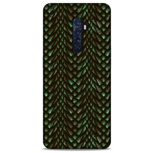 Oppo Reno 2 Kılıf Dragons (3) Kapak Ejderha Cilt Yeşil