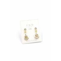 Çoklu Taşlı Küpe - Altın