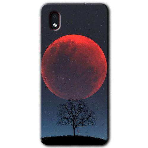 Galaxy A01 Core Kılıf HD Desen Baskılı Arka Kapak - Kanlı Ay + Kırılmaz Cam