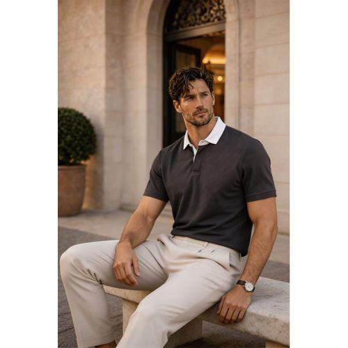 Arthur Regular Fit Nova Pike Kumaş Polo Yaka T-Shirt - Füme