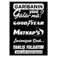 Oto Arka Cam özel yeni sticker Model 30 Beyaz 20*35 Cm