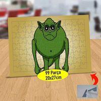 Yeşil Dev Sevimli Canavar 99 Parça Puzzle Yapboz Tablo-4385