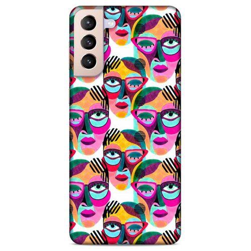 Lopard Samsung Galaxy S21 Plus Uyumlu Kılıf Sürreal Yüzler ♀ (4) Koruma Kılıfı Desenli